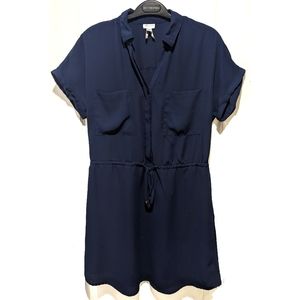 Dynamite | Short Sleeve Utility Dress in Navy